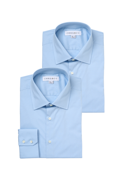 Bundel 2 stuks - Lichtblauw Overhemd Regular fit