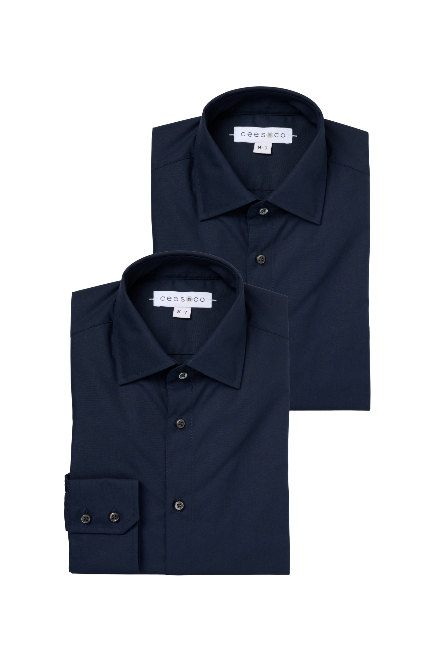 Bundel 2 stuks - Donkerblauw Overhemd Slim fit