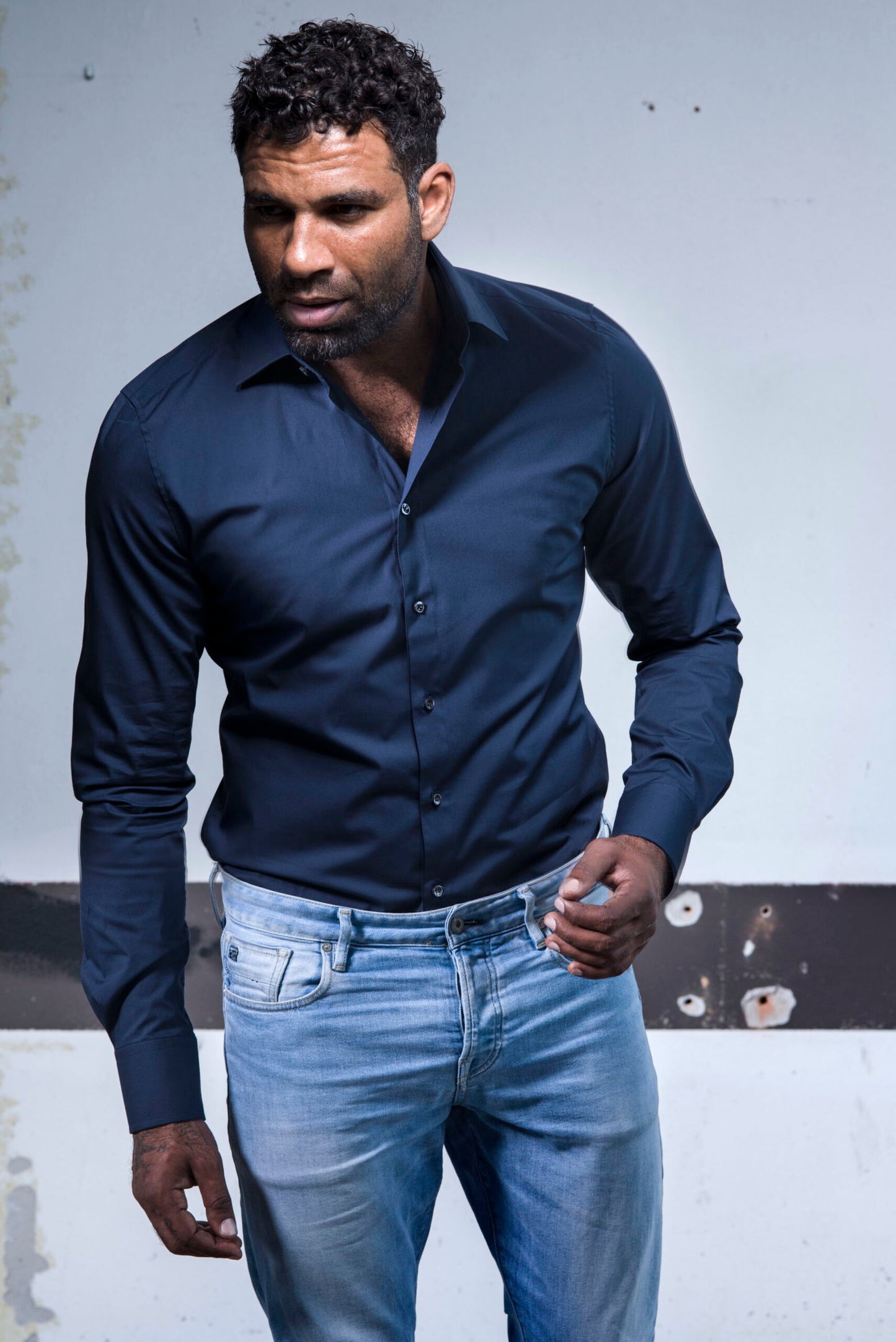 donkerblauw-overhemd-slimfit-stretch