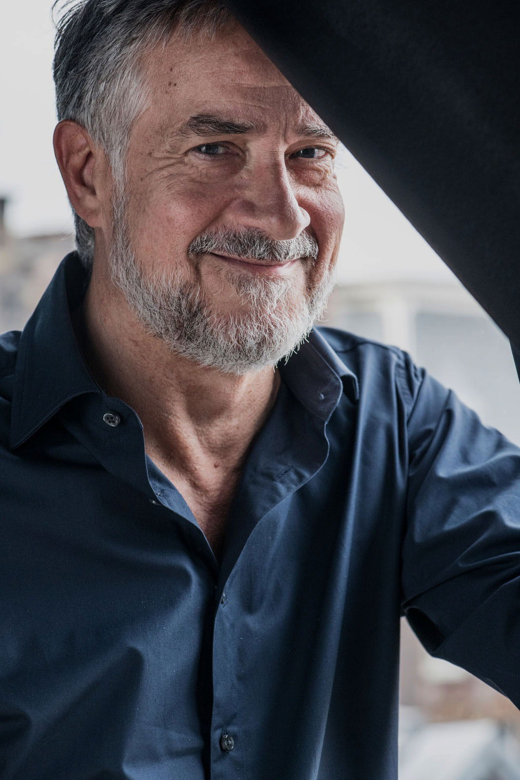 Donkerblauw overhemd