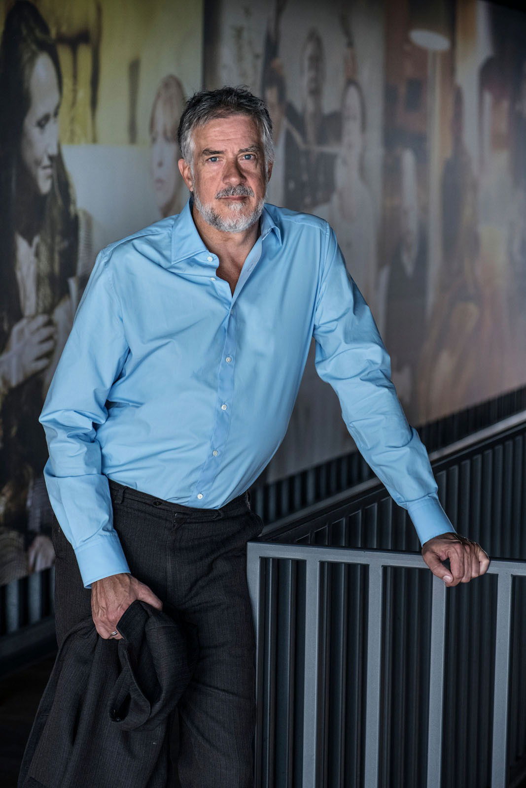 Lichtblauwe blouse heren