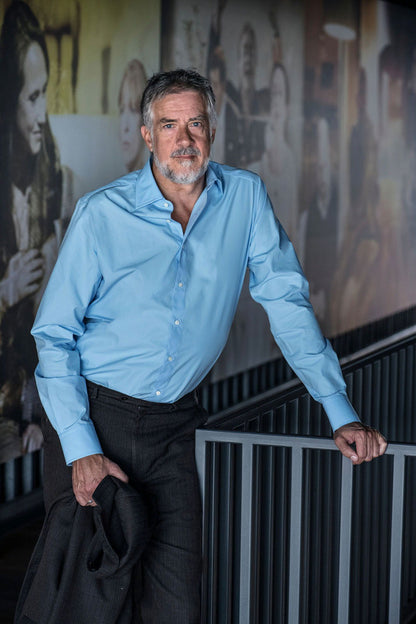 Lichtblauwe blouse heren